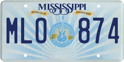 MS license plate MLO874