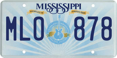 MS license plate MLO878