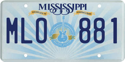 MS license plate MLO881