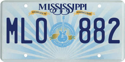 MS license plate MLO882