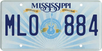 MS license plate MLO884