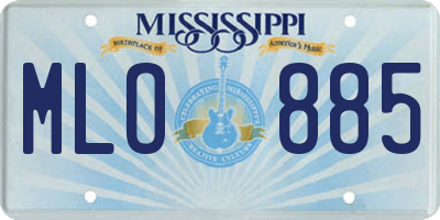 MS license plate MLO885
