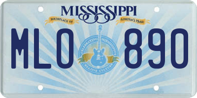 MS license plate MLO890