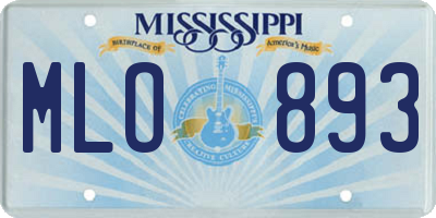 MS license plate MLO893