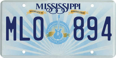 MS license plate MLO894