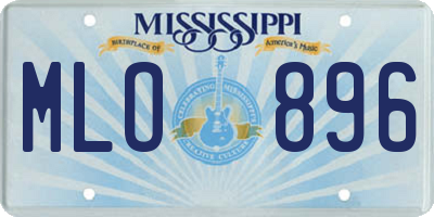 MS license plate MLO896