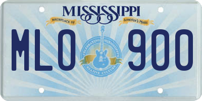 MS license plate MLO900