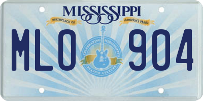 MS license plate MLO904