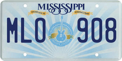 MS license plate MLO908