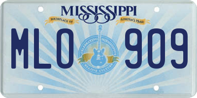 MS license plate MLO909