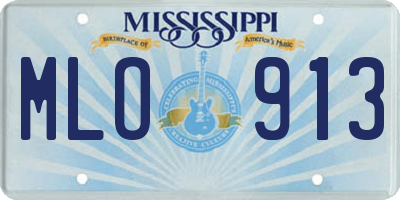 MS license plate MLO913