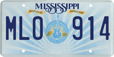 MS license plate MLO914