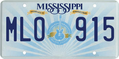 MS license plate MLO915