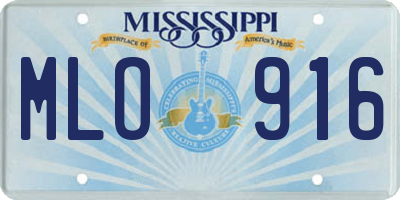 MS license plate MLO916