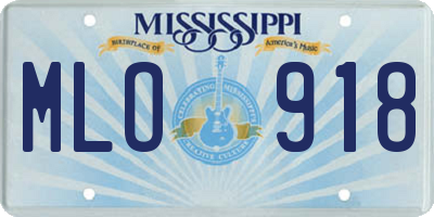 MS license plate MLO918