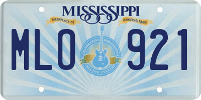 MS license plate MLO921