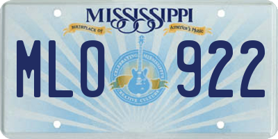 MS license plate MLO922