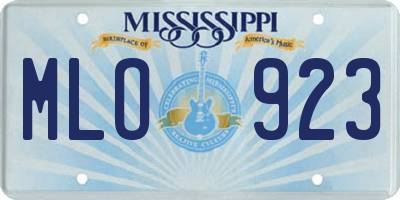 MS license plate MLO923