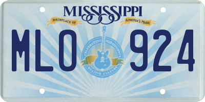 MS license plate MLO924