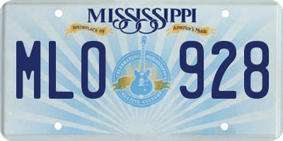 MS license plate MLO928