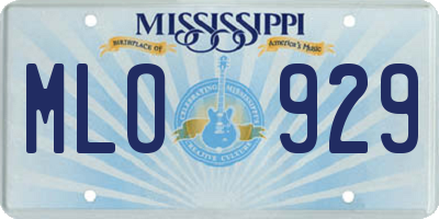 MS license plate MLO929