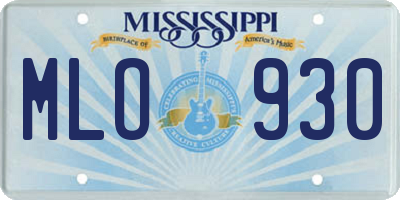 MS license plate MLO930