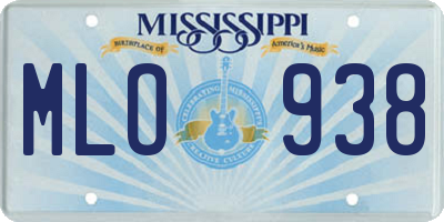 MS license plate MLO938