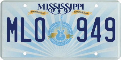 MS license plate MLO949