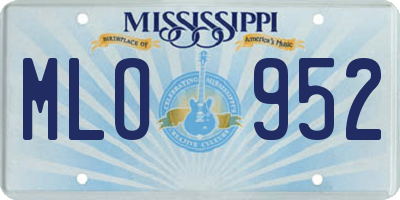 MS license plate MLO952
