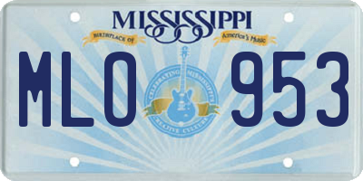 MS license plate MLO953