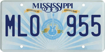 MS license plate MLO955