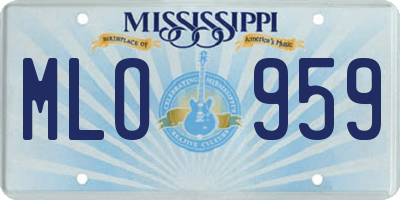 MS license plate MLO959
