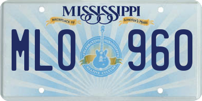 MS license plate MLO960