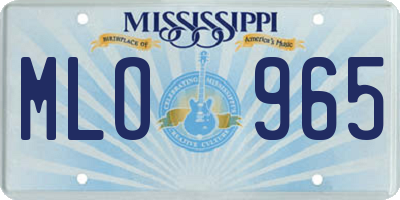 MS license plate MLO965