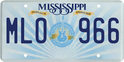 MS license plate MLO966