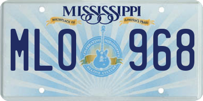 MS license plate MLO968