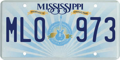 MS license plate MLO973