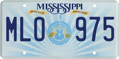 MS license plate MLO975