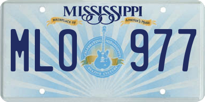 MS license plate MLO977