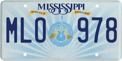 MS license plate MLO978