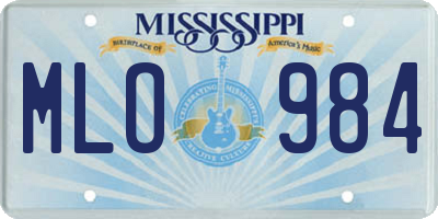 MS license plate MLO984