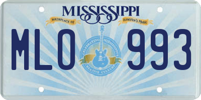 MS license plate MLO993
