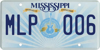 MS license plate MLP006