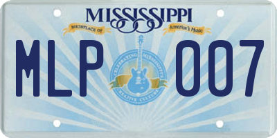 MS license plate MLP007