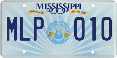 MS license plate MLP010