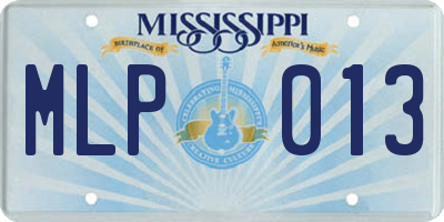 MS license plate MLP013