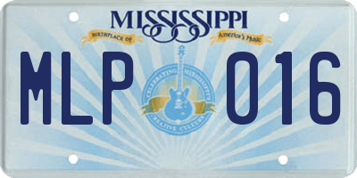 MS license plate MLP016