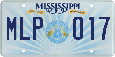 MS license plate MLP017