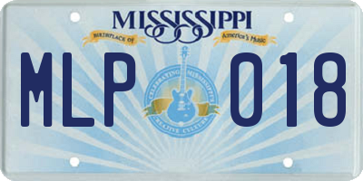 MS license plate MLP018