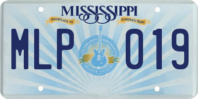 MS license plate MLP019